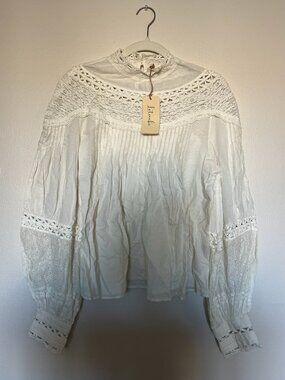 NWT Large Let Me Be High-Neck Lace Blouse from Anthropologie